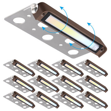 12-Pack 7" LED Hardscape Swivel Lights, 5CCT Selectable, Retaining Wall Lighting