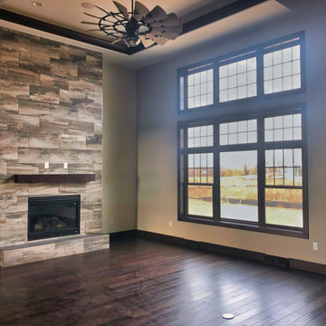 Mequon Ranch - Great Room fireplace and windows