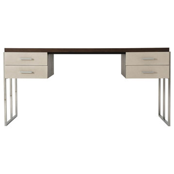 Modern Desk with Polished Nickel Supports