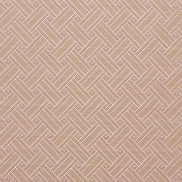 Gold And Pink, Lattice Brocade Upholstery Fabric By The Yard