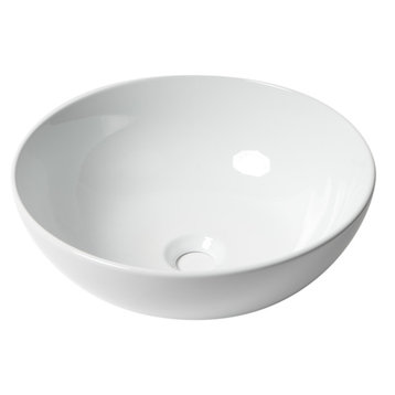 ALFI brand ABC905 White 15" Round Vessel Bowl Above Mount Ceramic Sink