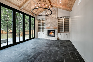 Example of a trendy sunroom design in Chicago