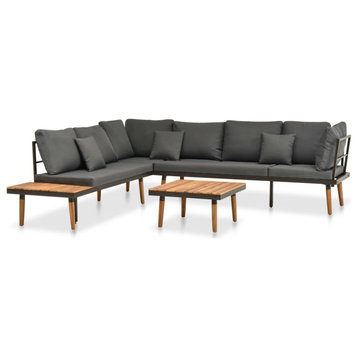 vidaXL Patio Furniture Set 4 Piece Outdoor Sofa with Table Solid Acacia Wood