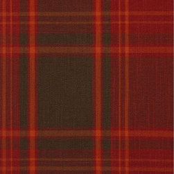 Coffee Hudson Yarn Dyed Big Plaid Blackout Fabric - Fabric