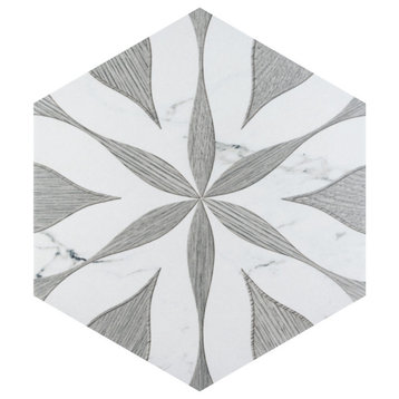 Llama Flower Loire Silver Smoke Porcelain Floor and Wall Tile