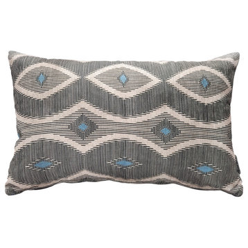 Desmond Blue Diamond Pillow 12x20, with Polyfill Insert