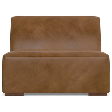 Rex Center Armless Sofa Module, Caramel Brown