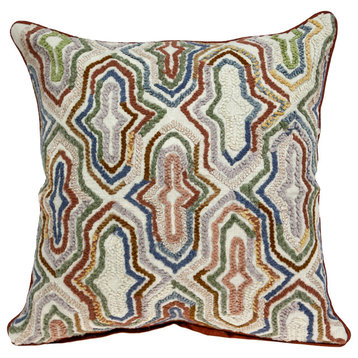 Parkland Collection Chava Multicolor Pillow Cover With Poly Insert, 18"
