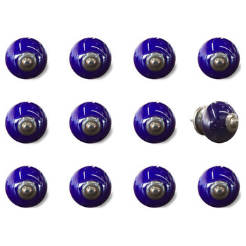 1.5" X 1.5" X 1.5" Navy And Copper  Knobs 12 Pack