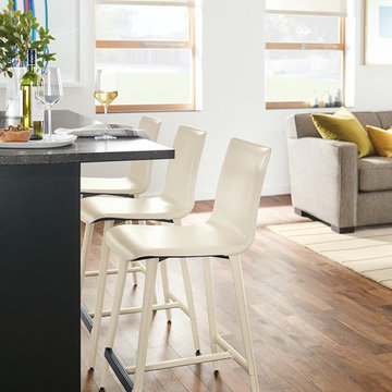 Hirsch Counter & Bar Stools with Leather Legs