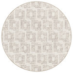 Dalyn Rugs - Delano DA1 Ivory 10' x 10' Round Rug - Delano collection is a subtle multi tonal geometric style. Incredible casual color movement using modern state of the art prismatic processing technology. This allows for thousands of color combinations and shading in each design. Crafted in the USA using foreign & domestic materials and US labor. These area rugs are UV stabilized, fade resistant and stain resistant for long lasting color and durability. Extremely heavy, dense pile with soft feel and cushion with non-skid rubber backing incorporated. This rug collection is perfect for all family members and pet owners. Vacuum your rug regularly or shake out. Use straight suction vacuum only, spot clean with clear water.