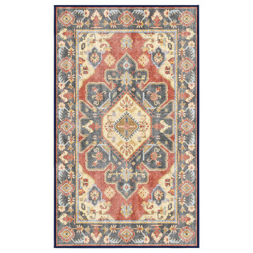 Washable Juliette Indian Spice Area Rug, Rectangle 4'x6'