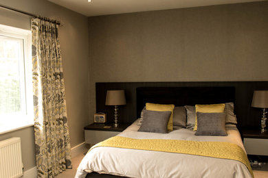 Design ideas for a contemporary bedroom in Cheshire.