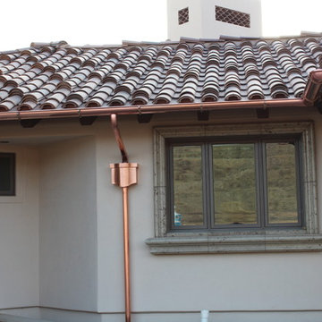 Copper Half Round Gutters New Home in Palmdale Ca. Work in Progress