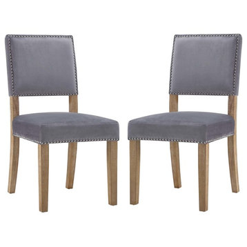 Oblige Dining Chair Wood Set of 2, Gray