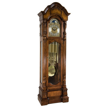 Anstead Tubular Chimes Grandfather Clock by Hermle Clocks - Dark Oak