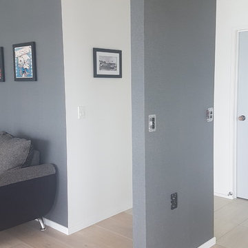 Feature walls in House in Whangaparoa with Novelio Nature Flair Baltic blue