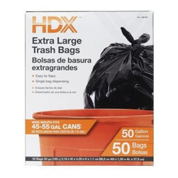HDX - HDX Trash Bag. 50 gal. XL Black Trash Bags (50-Count) HDX 960362 - Wastebaskets