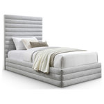 Meridian Furniture - Maxwell Linen Textured Fabric Upholstered Bed, Gray, Twin - Transform your bedroom into a welcoming sanctuary for blissful sleep with this Maxwell grey linen textured fabric twin bed. Its rich grey heathered weave linen textured fabric, adorned with deep channel tufting, exudes luxurious comfort. The contemporary design features an extra-tall headboard, offering both style and support. Perfect for creating a cozy retreat, this bed combines elegance with functionality, promising nights of restful sleep and mornings of rejuvenation in a setting that radiates modern sophistication.