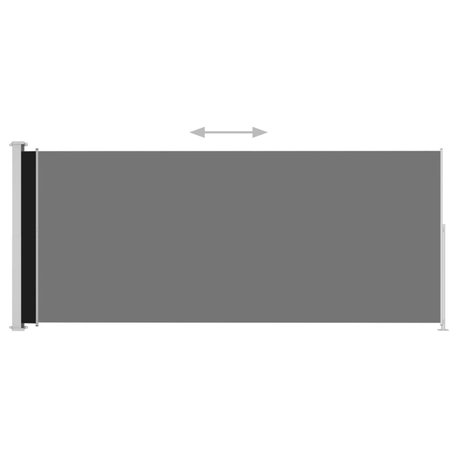 vidaXL Patio Retractable Side Awning 86.6"x196.9" Black Outdoor Sun Shade