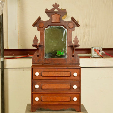 Victorian Salesman Sample Miniature Dresser with Mirror, Patented 1874