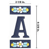 Sevillano Flora Letters 2-1/8 in. x 4-3/8 in. Ceramic Wall Tile, A
