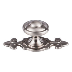 Canterbury Knob 1 1/4" w/Backplate, Brushed Satin Nickel