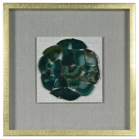 Shattered Agate Shadow Box Wall Décor (Green)