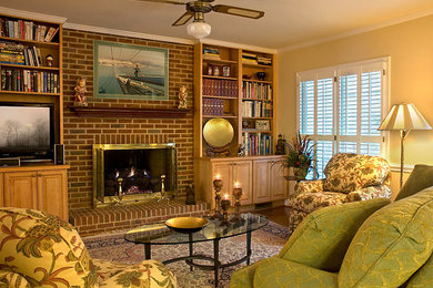 Inspiration for a traditional family room in Charlotte.