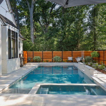 Lemont, IL Rectilinear Pool with Interior Hot Tub