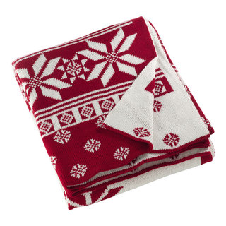 Fennco Styles Sevan Collection Knitted Christmas Design Throw Blanket