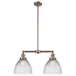 Innovations Lighting - 2-Light Seneca Falls 22" Chandelier, Antique Copper - One of our largest and original collections, the Franklin Restoration is made up of a vast selection of heavy metal finishes and a large array of metal and glass shades that bring a touch of industrial into your home.