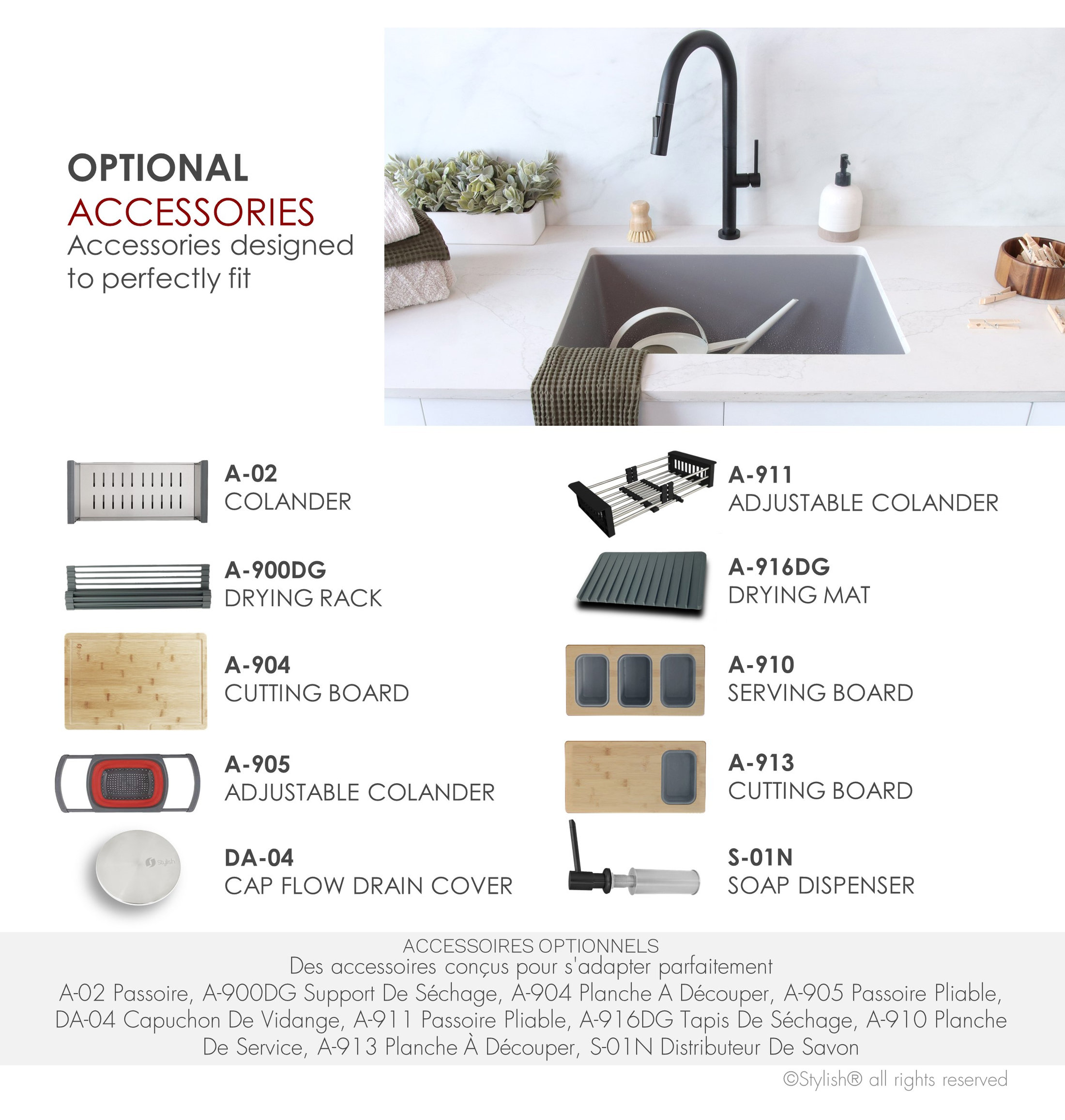25 inch Dual Mount Single Bowl Gray Granite Laundry Sink S-825L