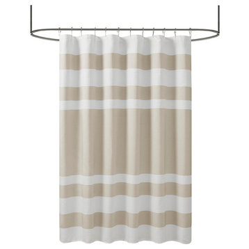Madison Park Spa Waffle Shower Curtain With 3M Treatment, Taupe