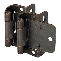 Cosmas - Partial Wrap Cabinet Hinges 1/2" Overlay, Set of 2, Oil Rubbed Bronze - Hinges