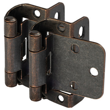 Partial Wrap Cabinet Hinges 1/2" Overlay, Set of 2, Oil Rubbed Bronze