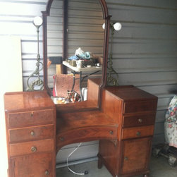Antique Vanity/Secretary 1920s-unique - Makeup Mirrors