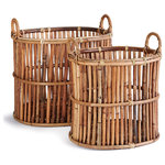 Napa Home & Garden - Talan Baskets, Set of 2 - Made of sustainable bamboo, the Talan Baskets have a warm but modern aesthetic. The open weave is a nice touch, a great storage solution for bathroom or playroom.