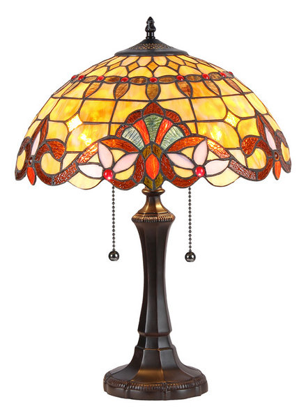 Cooper Table Lamp 16 Shade Antique Bronze Blue Red Victorian Cooper Table Lamp 16 Shade Antique Bronze Blue Red Dark