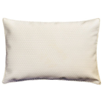 White Faux Leather 12"x20" Lumbar Pillow Cover Basket Weave - White Suave
