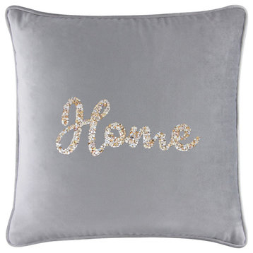 Sparkles Home Shell Home Pillow - 20x20" - Silver Velvet
