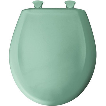 Round Plastic Toilet Seat With Whisper Close, Ming Green