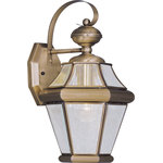 Livex Lighting - Livex Lighting 2161-01 Georgetown - One Light Outdoor Wall Lantern - Shade Included: YesGeorgetown One Light Antique Brass Clear  *UL: Suitable for wet locations Energy Star Qualified: n/a ADA Certified: n/a  *Number of Lights: Lamp: 1-*Wattage:100w Medium Base bulb(s) *Bulb Included:No *Bulb Type:Medium Base *Finish Type:Antique Brass