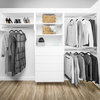 Modular Closets Wood Double Hanging Closet Organizer System, White, 24" Wide