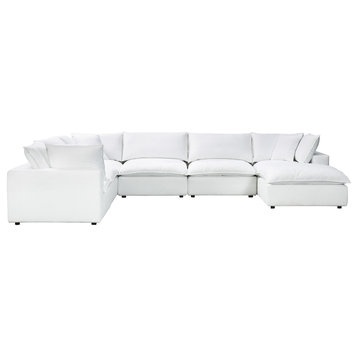Cali Modular Large Chaise 7-piece Sectional, Pearl