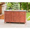Leisure Season Wood Buffet Server with Cooler Compartment in Medium Brown
