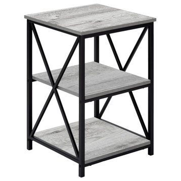 Accent Table 26"H, Gray, Black Metal