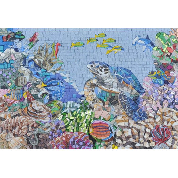 Mosaic Pool Art, Turtle Reef, 36"x24"