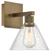 Port Nine Martini Replaceable LED Wall Sconce Antique Brushed Brass/Seeded Glass