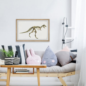 "Big Dino Skeleton" Framed Painting Print